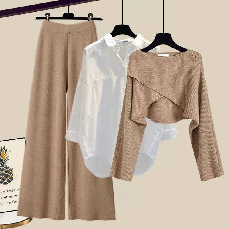 Tina – Set de Damă 3 Piese Confortabil din Material Moale cu Mâneci Lungi