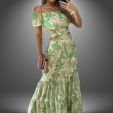 Stella – Rochie de Damă Lungă Ajustată, Fabricată Manual