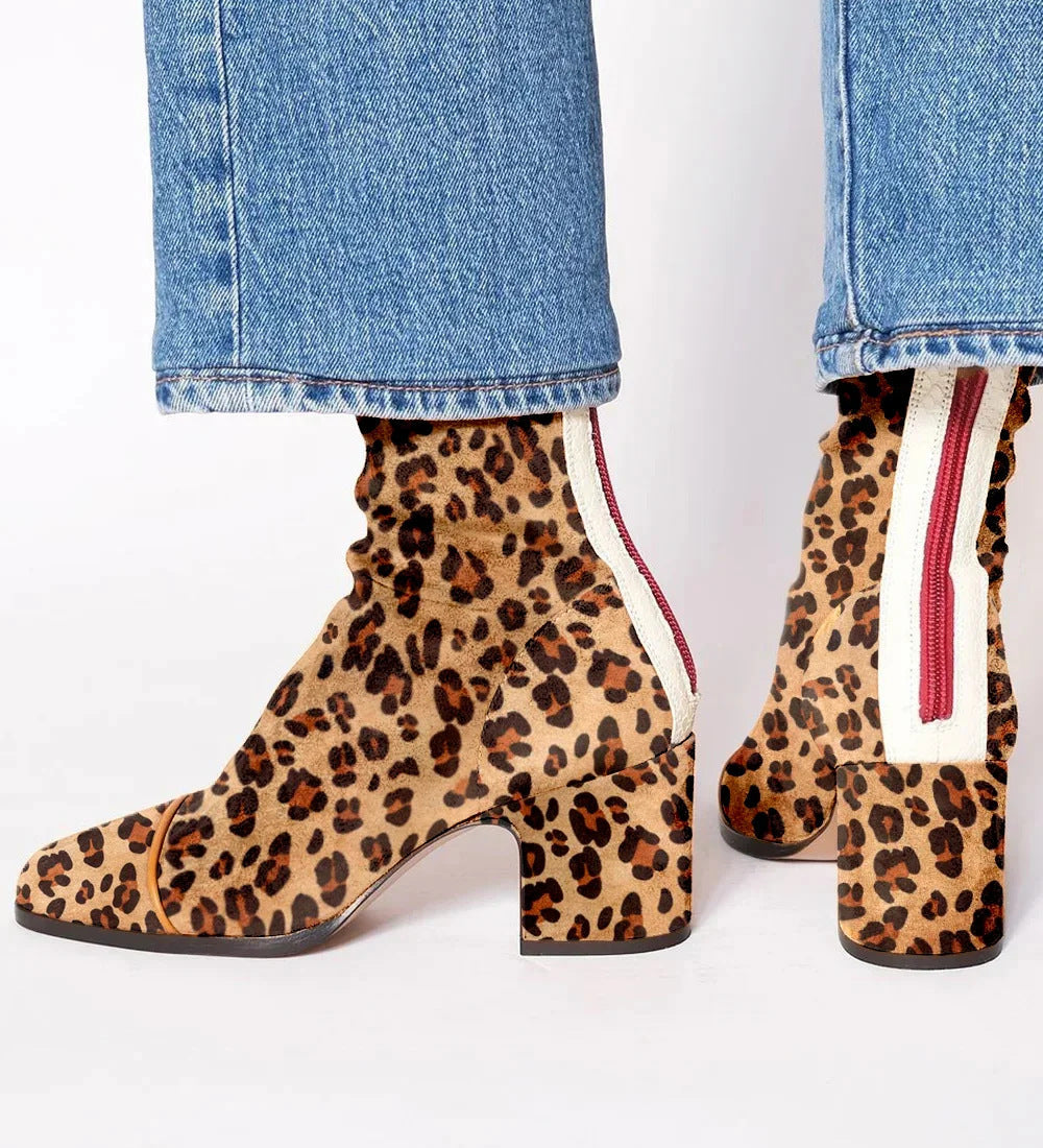 Victoria – Botine Cu Toc Pătrat