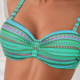 Delia – Costum de baie din două piese cu imprimeu în dungi