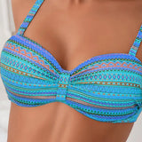 Delia – Costum de baie din două piese cu imprimeu în dungi