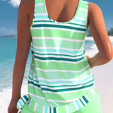 Narcisa – Set Tankini Relaxat cu Dungi