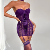 Daria – Babydoll din satin cu dantelă