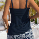 Tereza – Set elegant de costum de baie cu tankini plisat