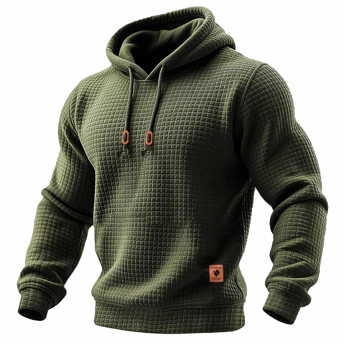 Daniel - Tricou sportiv pentru bărbați, cu mâneci lungi, din material texturat, cu glugă