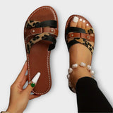 Mona – Sandale slide cu imprimeu leopard