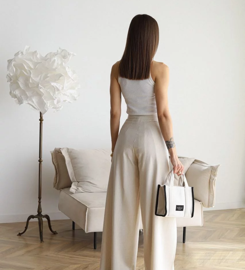 Maelis - Pantaloni Largi din In
