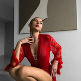 Ilinca – Kimono din dantelă transparentă
