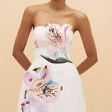 Narcisa – Rochie mini cu top tub brodat floral