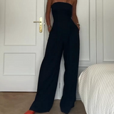 Renata – Salopetă de Damă Elegantă Fără Bretele, Croială Slim