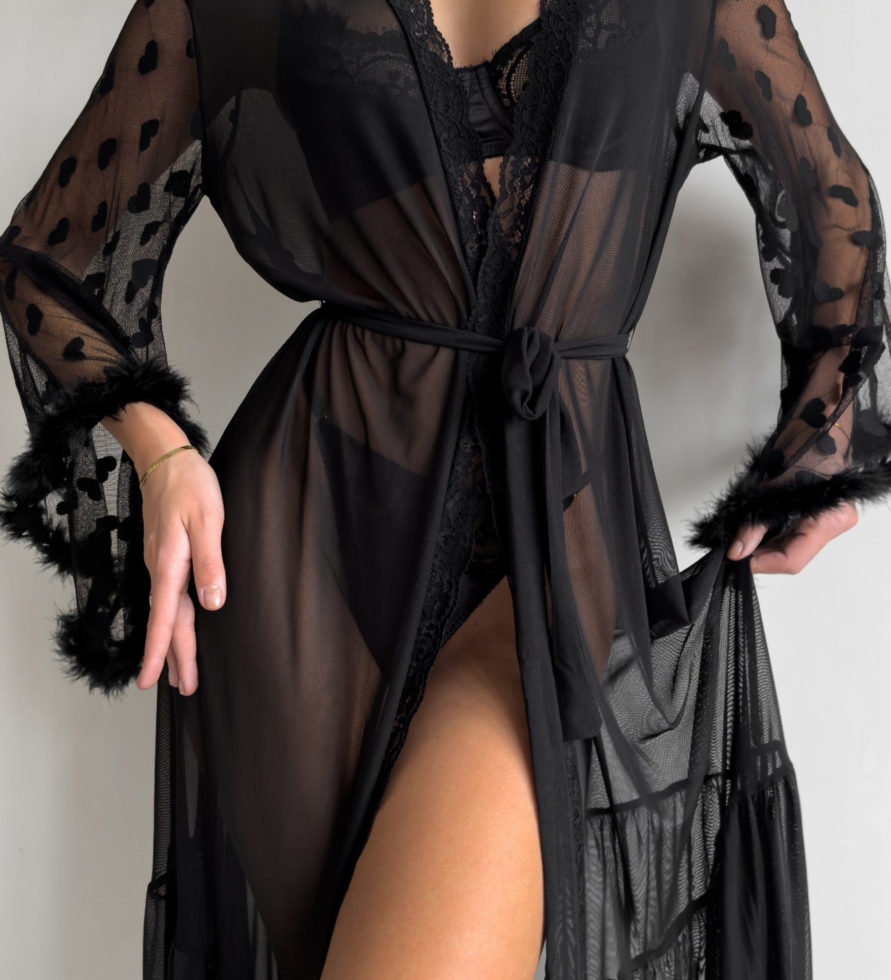 Ilinca – Kimono din dantelă transparentă