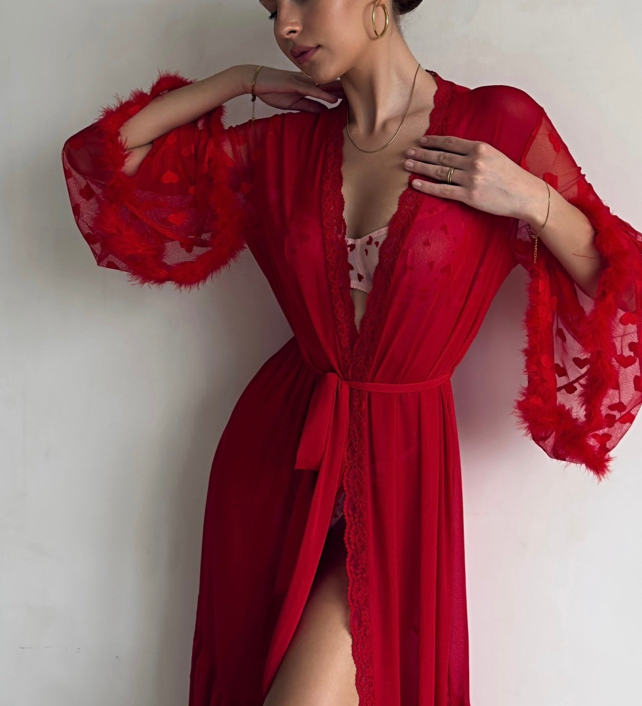 Ilinca – Kimono din dantelă transparentă