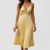 Dorina – Rochie midi plisată cu linie clasică