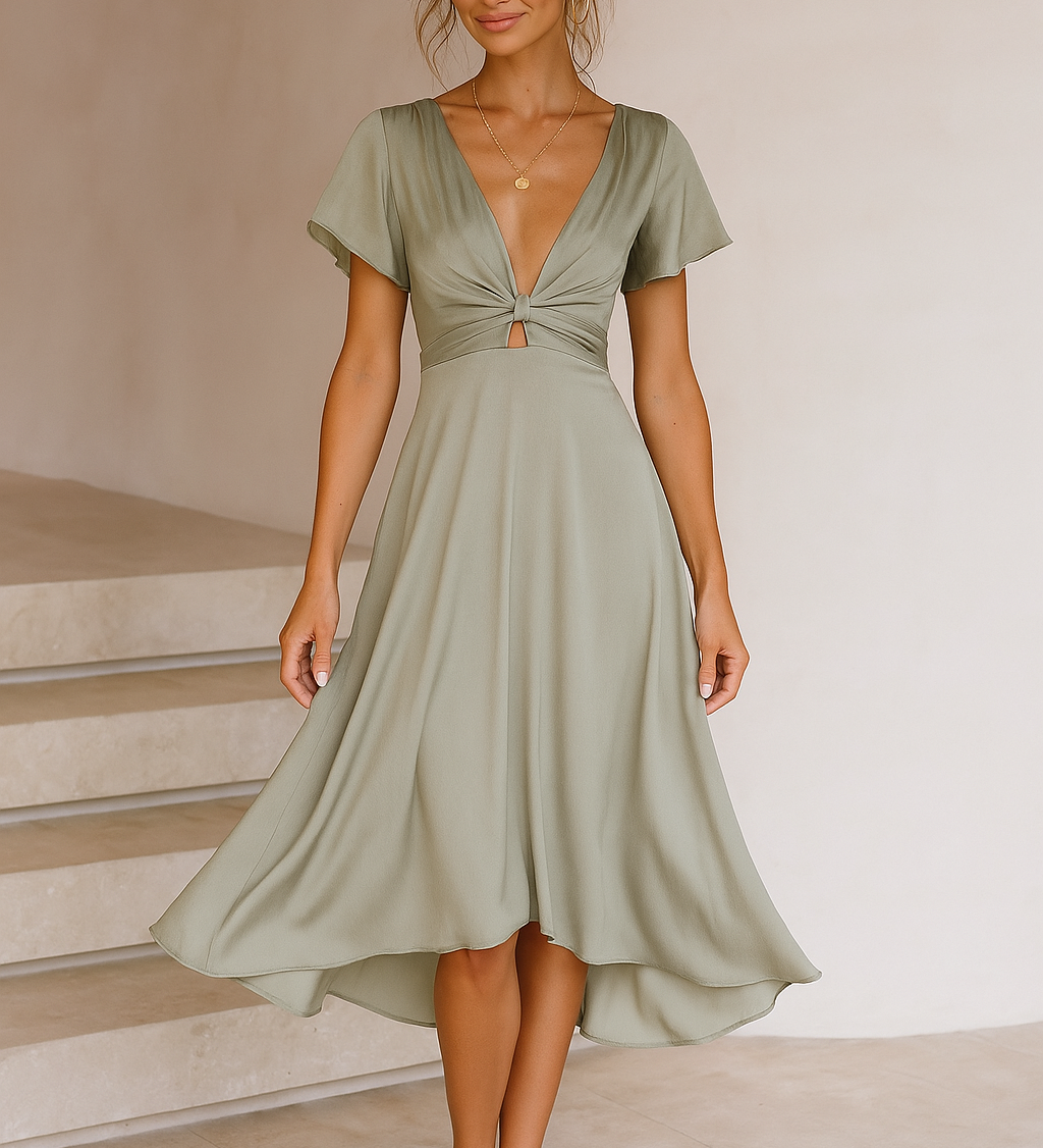 Ruxandra – Rochie midi cu detaliu sub formă de nod
