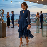 Eugenie – Rochie plisată cu mâneci vaporoase