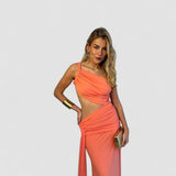 Sava – Rochie maxi cu talie drapată și fustă amplă