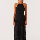Cătălina – Rochie maxi neagră halter