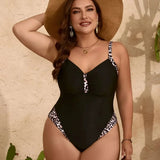 Liliana – Costum de baie cu imprimeu leopard negru