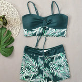 Oana – Set bikini cu imprimeu de frunze