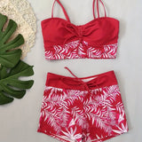 Oana – Set bikini cu imprimeu de frunze