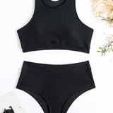 Octavia – Bikini sportiv cu talie înaltă și elastic