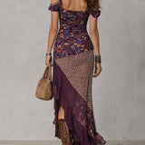 Paula – Rochie maxi leopard floral