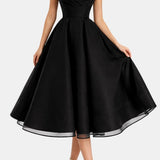Virginia – Rochie midi cu corset încrucișat și fustă evazată