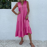 Alma – Rochie Maxi Damă Lejeră și Elegantă cu Decolteu în V