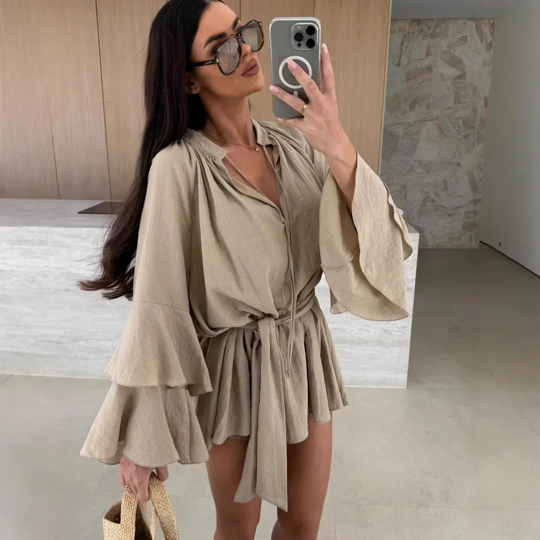 Dina – Rochie cămașă cu curea