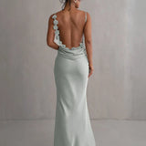 Romina – Rochie Maxi Florală Eleganta Fără Spate