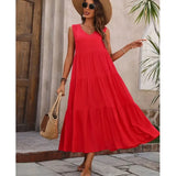 Elvira – Rochie maxi fluidă fără mâneci