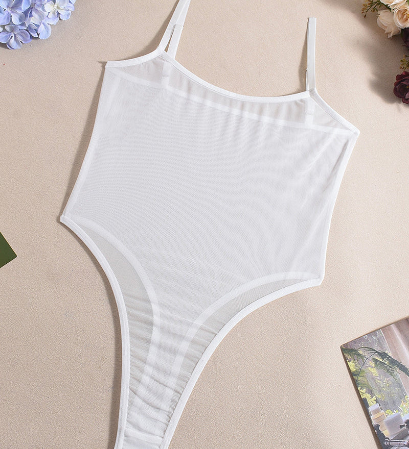 Corina – Body din mesh transparent