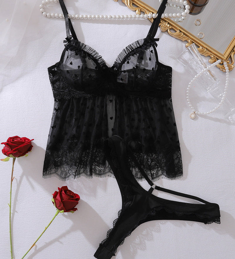 Zina – Set top din mesh și slip