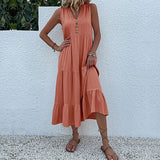 Alma – Rochie Maxi Damă Lejeră și Elegantă cu Decolteu în V