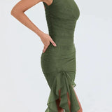 Ana-Maria – Rochie midi cu volane