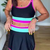 Mirela – Costum de baie 3 piese cu blocuri de culoare
