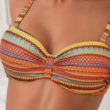 Delia – Costum de baie din două piese cu imprimeu în dungi