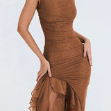 Ana-Maria – Rochie midi cu volane