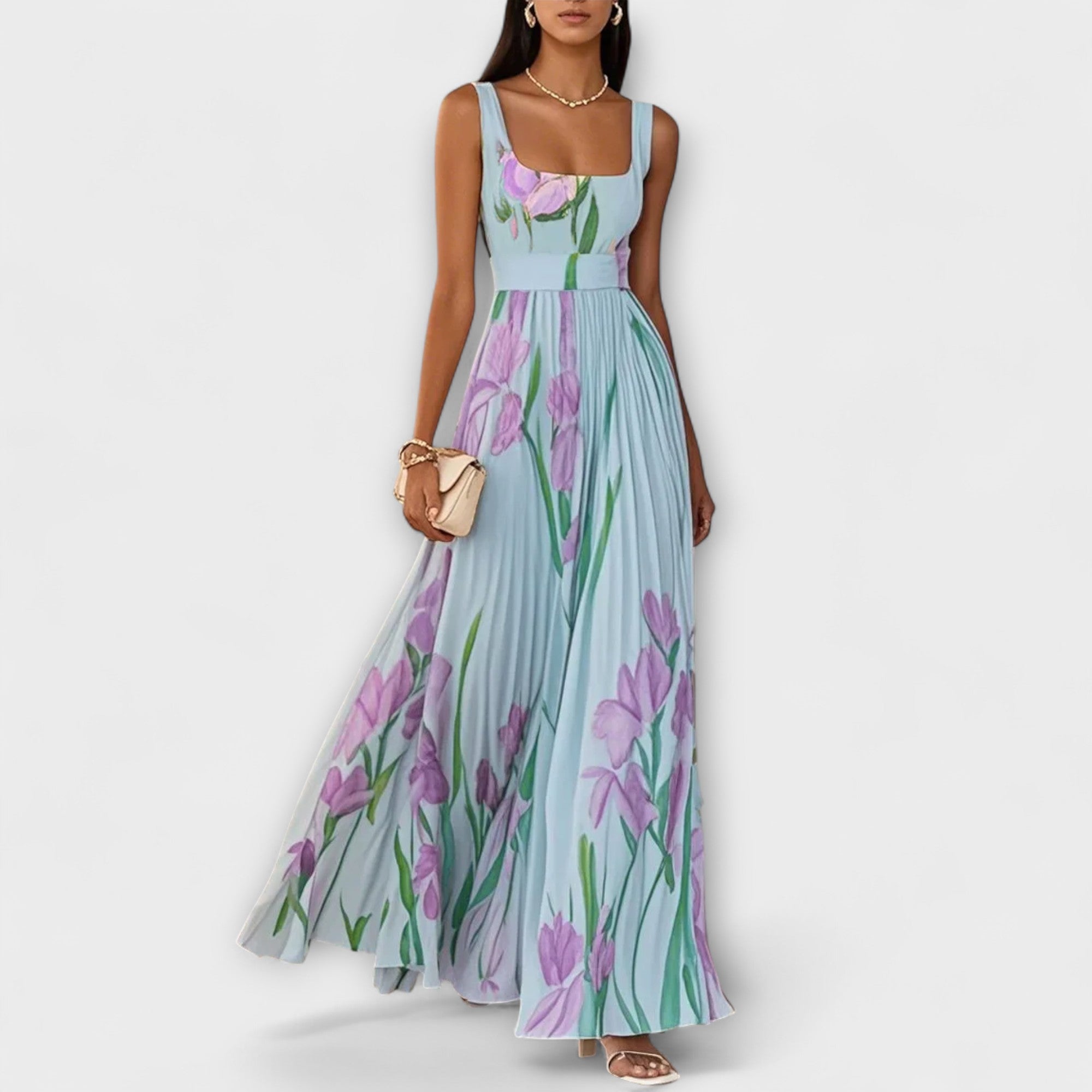 Andra – Rochie maxi cu imprimeu floral romantic