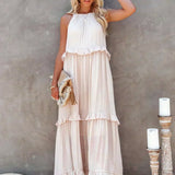 Sorina – Rochie maxi cu bretele și volane