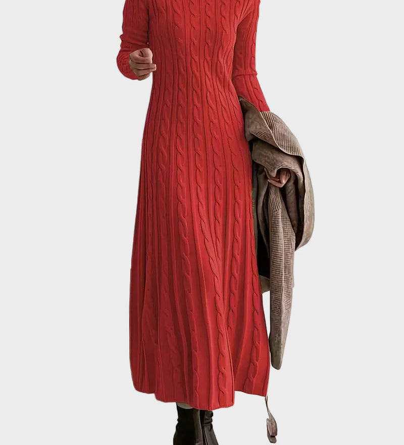 Alina – Rochie midi din tricot împletit