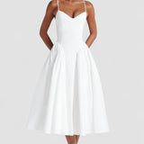 Ionela – Rochie midi cu top ajustat și fustă voluminoasă
