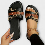 Mona – Sandale slide cu imprimeu leopard