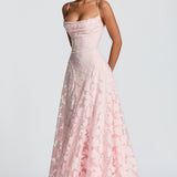 Oana – Rochie maxi cu corset din dantelă fină