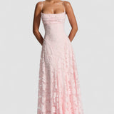 Oana – Rochie maxi cu corset din dantelă fină