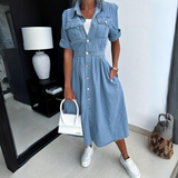 Celine – Rochie de Damă Denim Lejeră și Elegantă