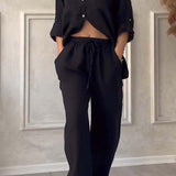 Fara | Set din Bumbac și In Luxe – Cămașă și Pantaloni