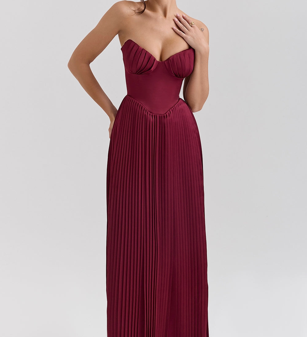 Isabela – Rochie maxi cu drapaj delicat